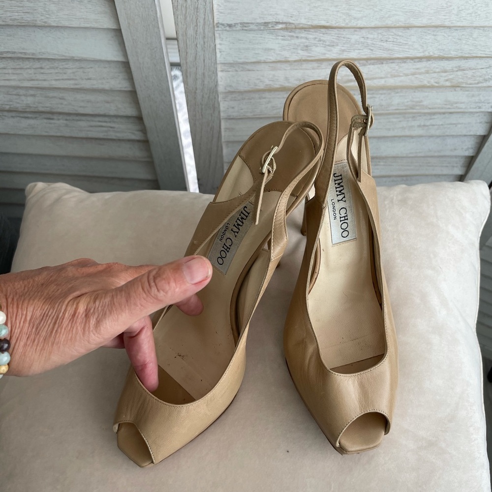 Jimmy Choo Nude Platform Slingback